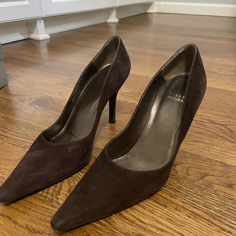 Stuart Weitzman Brown Suede Heel - image 2
